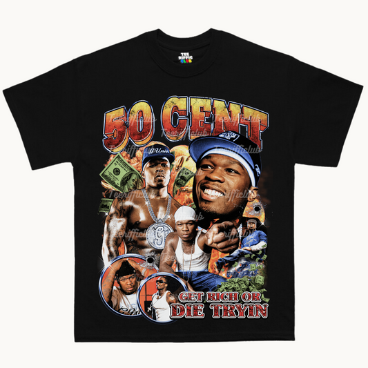 Hip-Hop Graphic Tees Men |50 Cent T-Shirt  | TeeRiffiClub